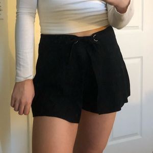Faux suede shorts